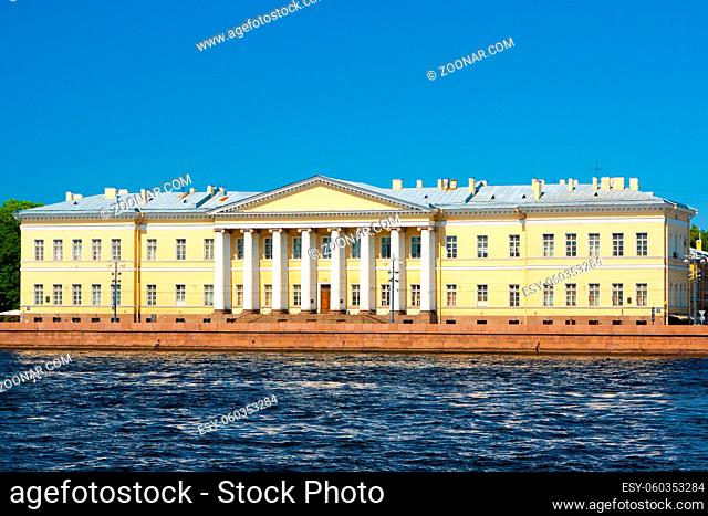 Petersburg Academy of Sciences, the view from English Embankment. St. Petersburg