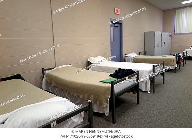 Beds in a prison in Akron, USA, 2 October 2017. An unprecedented opioid addiction epidemic is wreaking havoc throughout the US