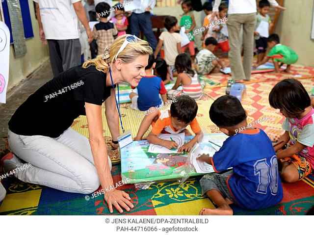 EXCLUSIVE - UNICEF Ambassador and presentor Nina Ruge visits the street children project Mith Samlanh (""Friends"" in English)
