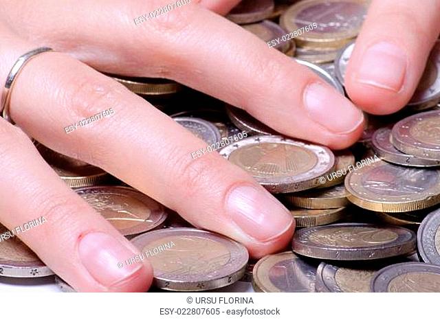 hands on coins