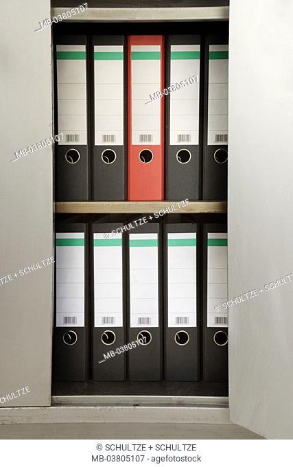 Filing cabinet, opened, gaze,  File folders, detail,  Office, closet, folder, empty, unlabeled, standing, side by side, storage space acts records, documents