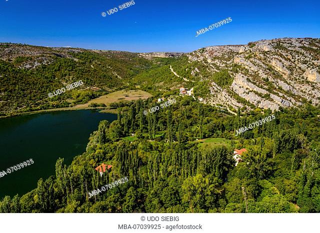 Croatia, Dalmatia, region of Sibenik, Krka National Park, Roski Slap, Visovac Lake, Krka Canyon
