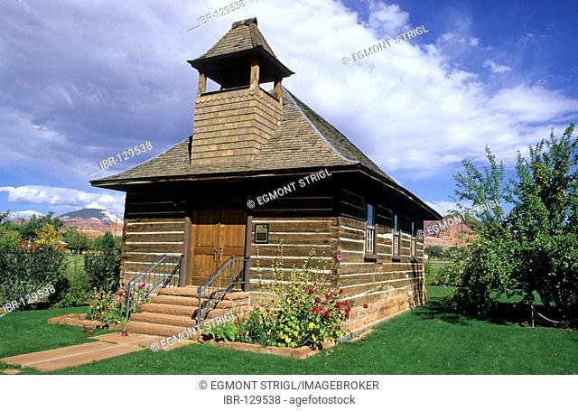 Historic mormon church at Torrey, Utah, USA