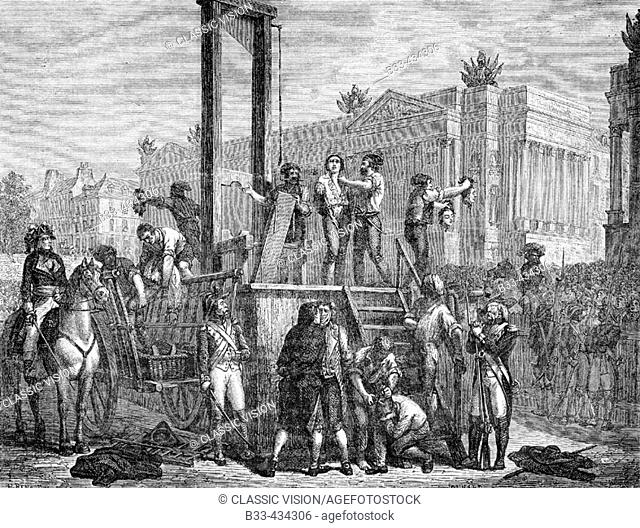 Execution of Robespierre, Saint Just and others 28 July 1794. Maximilien Robespierre, 1758-1794.  Jacobin leader during French Revolution
