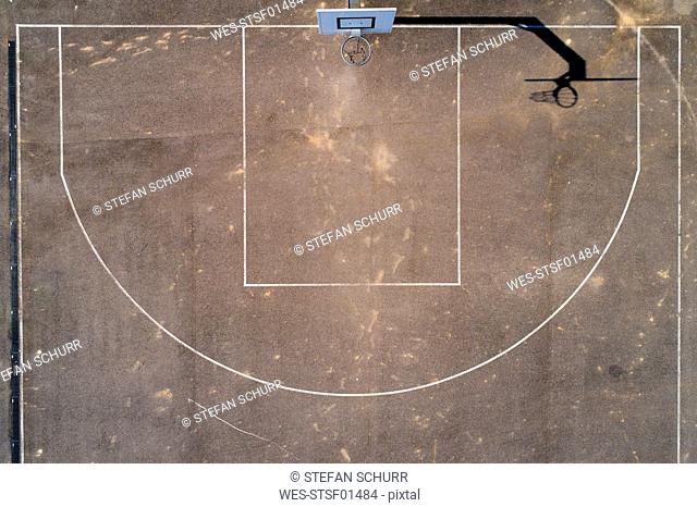 Empty basketball ground, top view