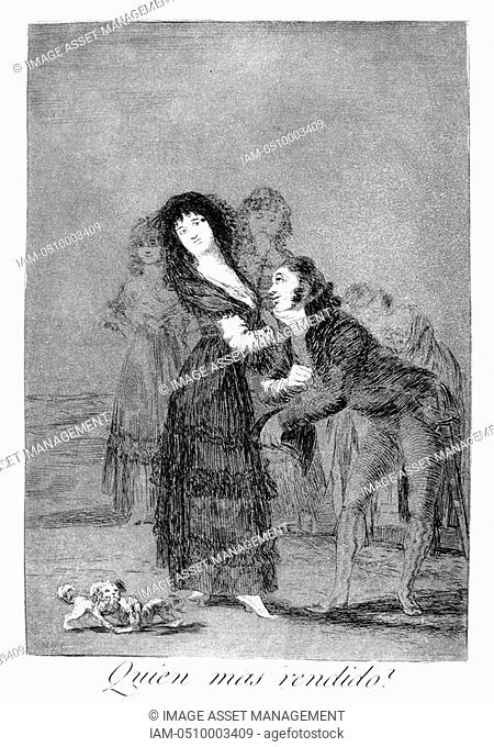 Which of them is more overcome', 1799  Plate 27 of 'Los caprichos'  By Francisco Jose de Lucientes y Goya