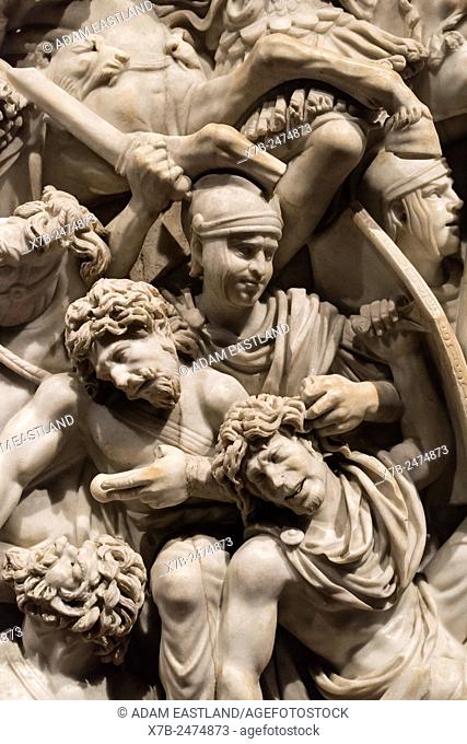 Rome. Italy. Ludovisi Battle Sarcophagus (250â. “260 AD) Palazzo Altemps. Museo Nazionale Romano