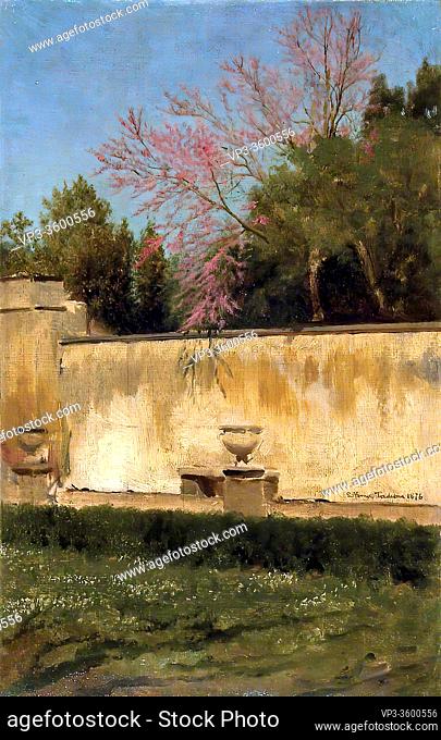 Alma-Tadema Lawrence - a Corner of the Gardens of the Villa Borghese - British School - 19th Century