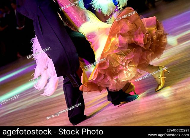 couple dancing ballroom dance on dance competition