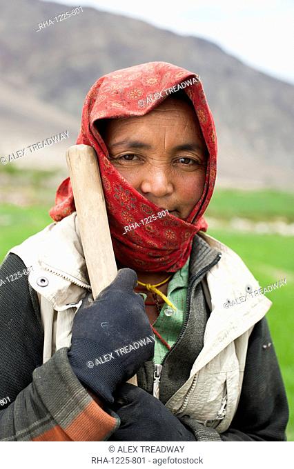 A Ladakhi farmer from the Nubra Valley, Ladakh, India, Asia
