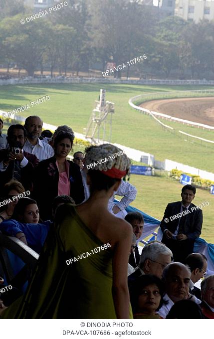 Crowd at Poonawalla Horse race in Mahalaxmi Racecourse ; Bombay Mumbai; Maharashtra ; India