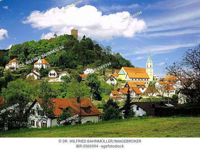 Townscape of Falkenstein, Falkenstein, Upper Palatinate, Bavaria, Germany