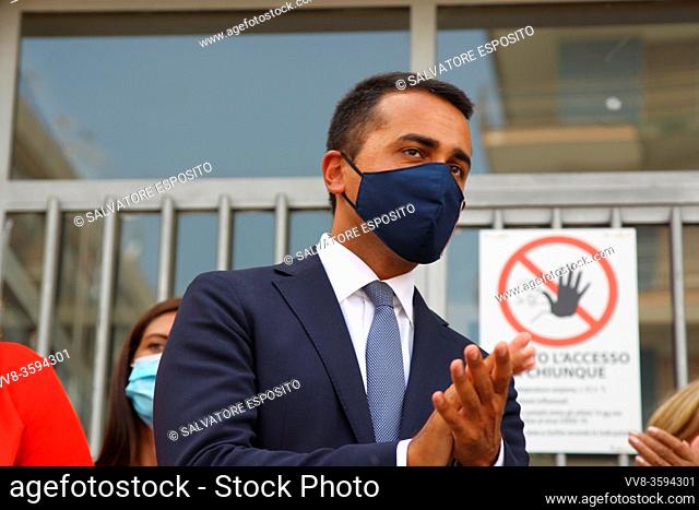 Luigi Di Maio, Foreign Minister (MINISTRO DEGLI ESTERI) during the tour to support the SI to the referendum on the cut of parliamentarians and the candidates of...