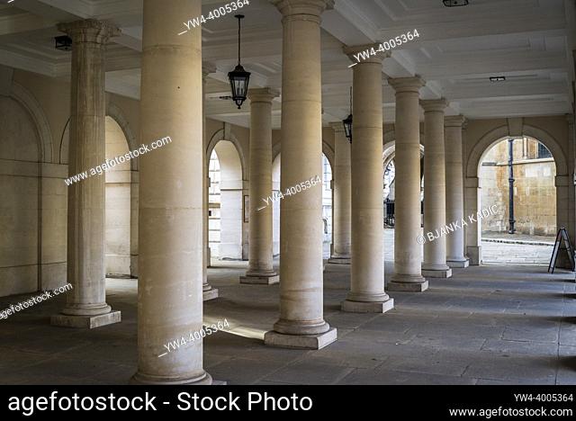 Colonnades at Pump Court barristers' chambers. Temple, London, England, UK