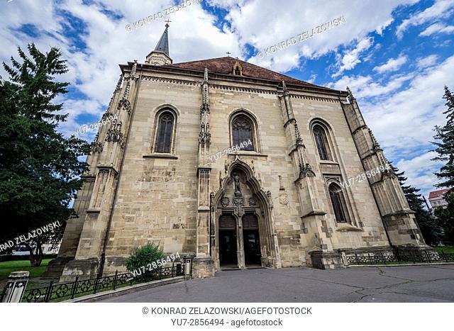 Gothic-style Roman Catholic church of Saint Michael, located on Union Square in Cluj Napoca, second most populous city in Romania