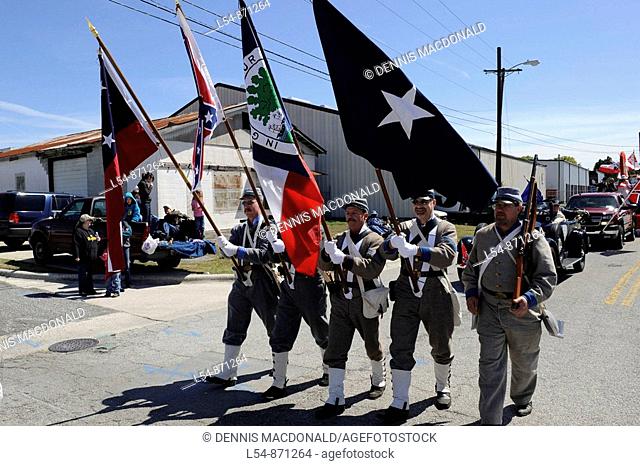 Confederate Soldiers in Strawberry Festival Parade Plant City Florida