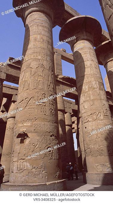 Egypt : The Unesco World Heritage Tempel from Amun-Re in Karnak near Luxor