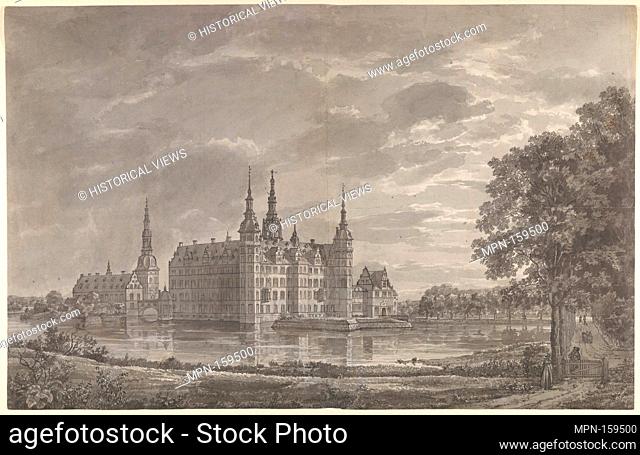 View of Frederiksborg Castle from the North-East. Artist: Johan Christian Dahl (Norwegian, Bergen 1788-1857 Dresden); Date: 19th century; Medium: Pen and black...