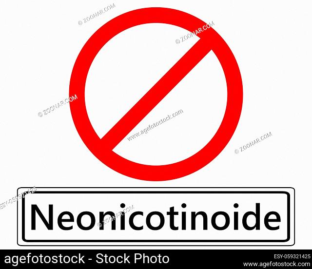 Verkehrsschild Verboten für Neonicotinoide - Prohibition traffic sign for neonics