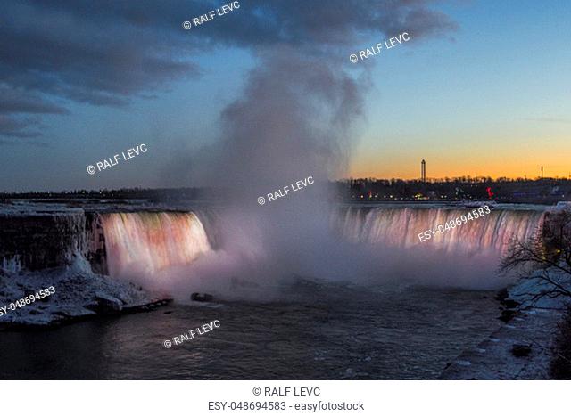 North America - Canada , Illuminated Waterfall at the Niagara Falls