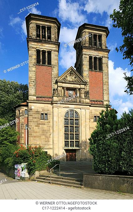 Germany, Muenster, Westphalia, Muensterland, North Rhine-Westphalia, church Saint Antonius, catholic church, neo baroque