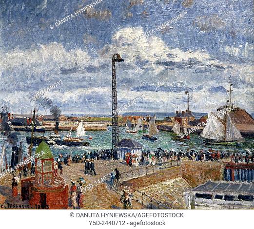 Camille Pissarro, L'Anse des Pilotes et le brise lames est, Le Havre, après-midi, temps ensoleillé - The Anse des Pilotes and the East Breakwater