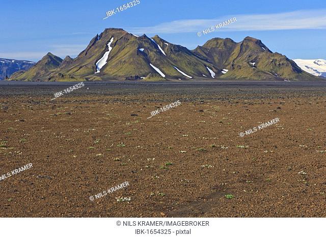 Mountains in an arid volcanic landscape, Eyjafjallajoekull, Iceland, Europe