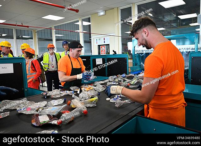 Illustration picture shows Val'Up, a new sorting center for PMD waste, in Ghlin, Tuesday 10 May 2022. The new Val¿Up site has been sorting PMD packaging waste