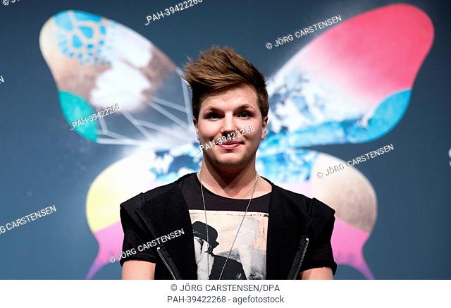 Singer Robin Stjernberg representing Sweden poses during a press conference for the Eurovision Song Contest 2013 in Malmo, Sweden, 12 May 2013