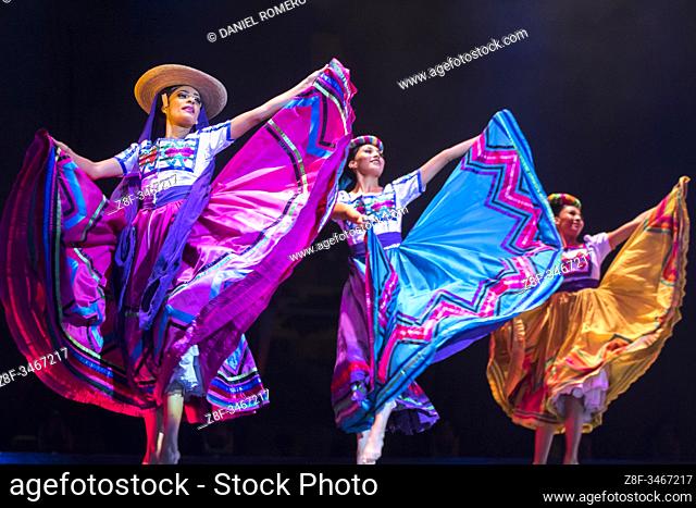 Presentation of the Mexican Folkloric Ballet Amalia Hernandez in the city of Medellín on August 8, 2019. . This group presents in its repertoire traditional...