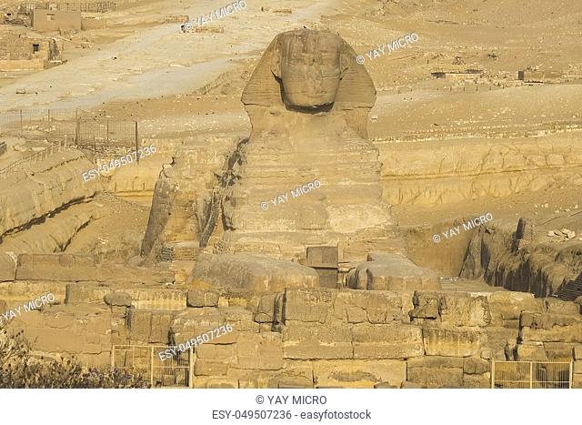 The Great Sphinx. Egyptian Sphinx. The seventh wonder of the world. Ancient megaliths