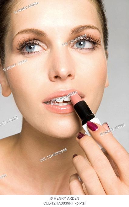 female beauty with lipstick make up