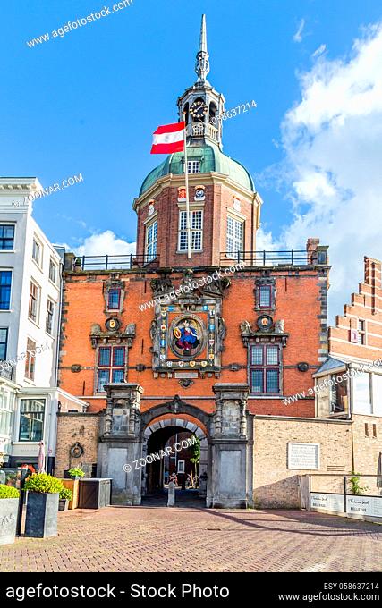 Dordrecht, Netherlands - June, 21 2018: Former city gate called Groothoofdspoort in Dordrecht, Netherlands