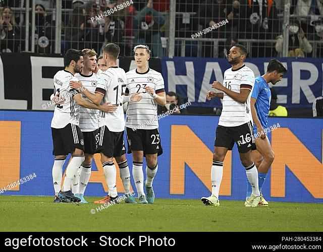 March 26, 2022, PreZero Arena, Sinsheim, friendly match Germany vs. Israel, in the picture Timo Werner (Germany) is happy about the goal to make it 2-0