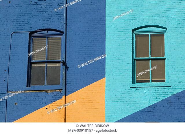 usa, colorful facade, factory-buildings, windows, close-up