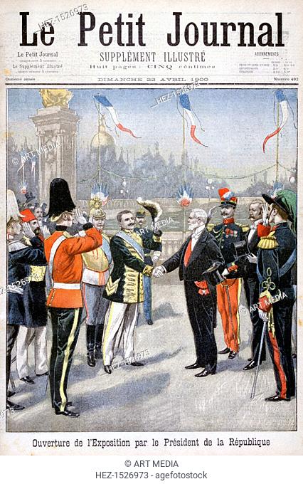The Opening of the Universal Exhibition by the President of the Republic, Paris, 1900. The Exposition Universelle of 1900 was a world's fair held in Paris