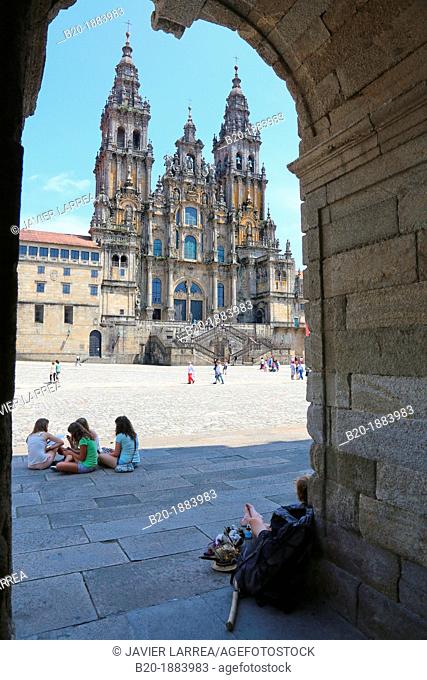 Catedral, Praza do Obradoiro, Santiago de Compostela, A Coruña province, Galicia, Spain