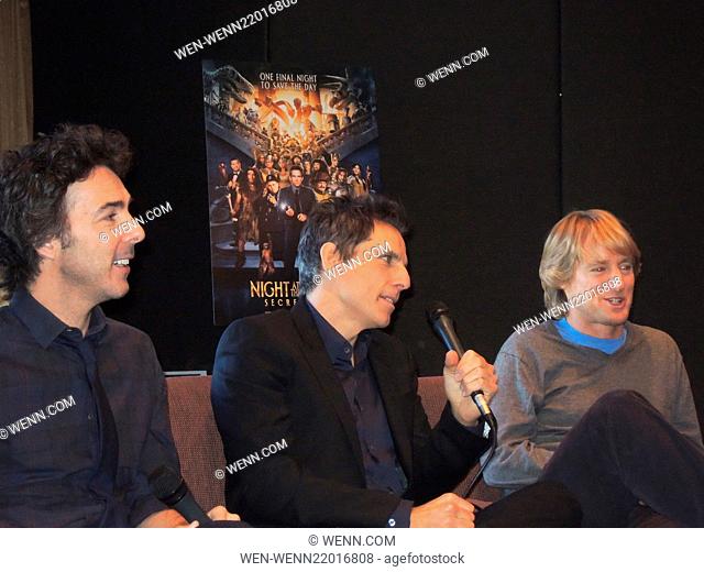 'Night at the Museum: Secret of the Tomb' - Press Conference Featuring: Ben Stiller, Shawn Levy, Owen Wilson Where: New York City, New York