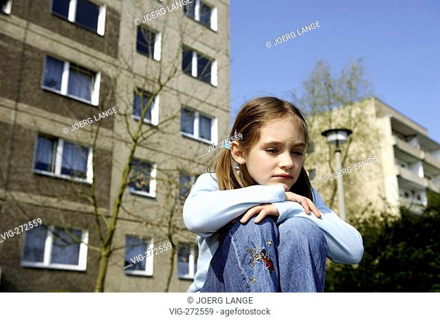 Child in a development area in East Germany. - LEIPZIG, GERMANY, 20/04/2006