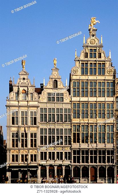 Belgium, Antwerpen, Grote Markt, traditional houses