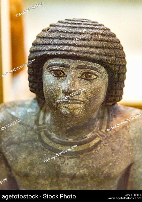 Cairo, Egyptian Museum, the scribe Nimaatsed, grey granite, from Saqqara