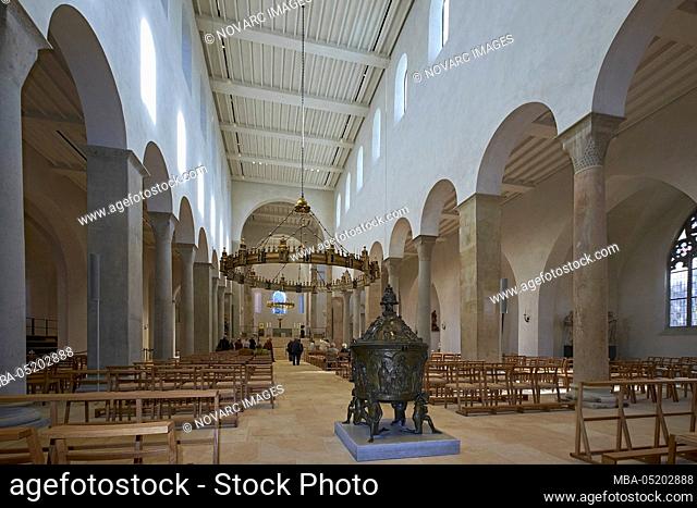 Interior view of St. Mariae cathedral in Hildesheim, Lower Saxony, Germany