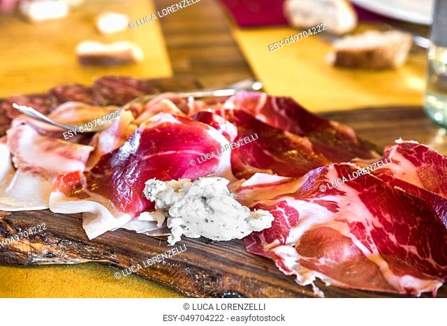 chopping board cold cuts from Parma - tagliere di affettati di Parma - Italy