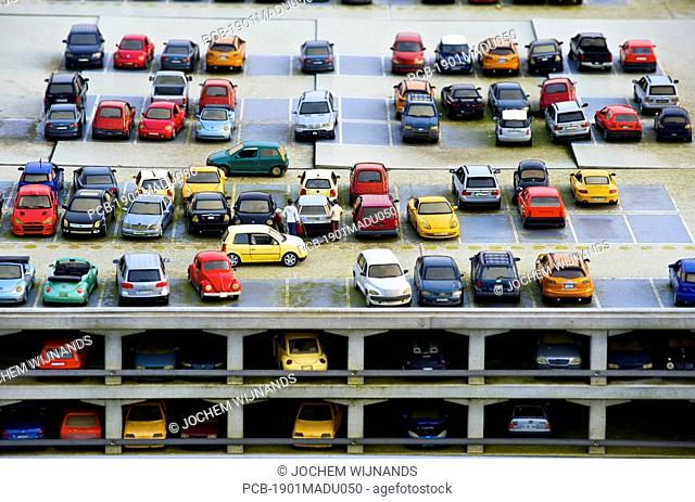 Schiphol airport parking lot as replicated in Madurodam