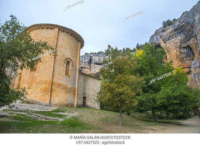 Apse of San Bartolome church. Cañon del Rio Lobos Natural Park, Soria province, Castilla Leon, Spain