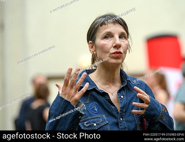16 May 2022, Berlin: Actress Meret Becker comes to the preview of the RBB-Tatort ""Das Mädchen, das allein nach Haus' geht"" at the Delphi Filmpalast