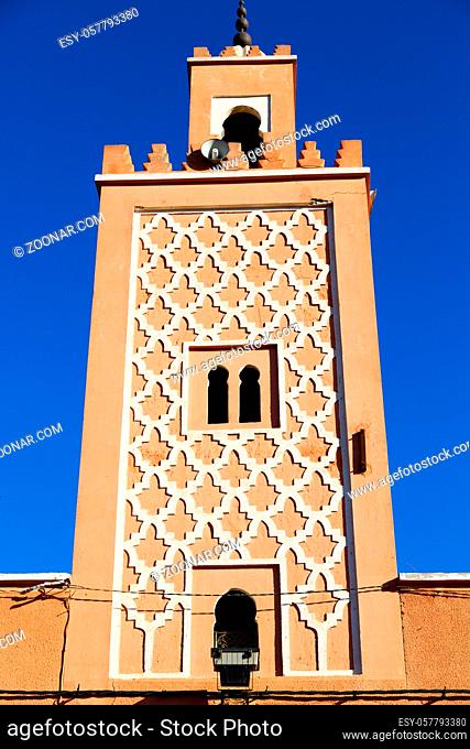 in maroc africa  minaret and the blue sky