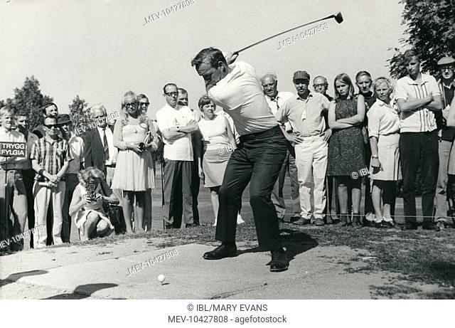 Arnold Palmer playing at Lidingo Golf Club, Sweden 1968