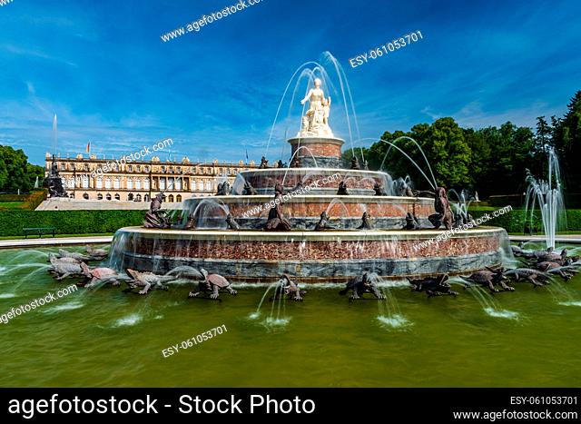 Latona Fountain in Herrenchiemsee built on Herreninsel in Bavaria, similar to Versailles Palace
