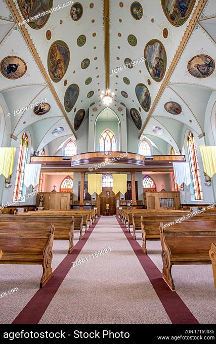The interior beauty of the St. Ignatius catholic mission in St. Ignatius, Montana